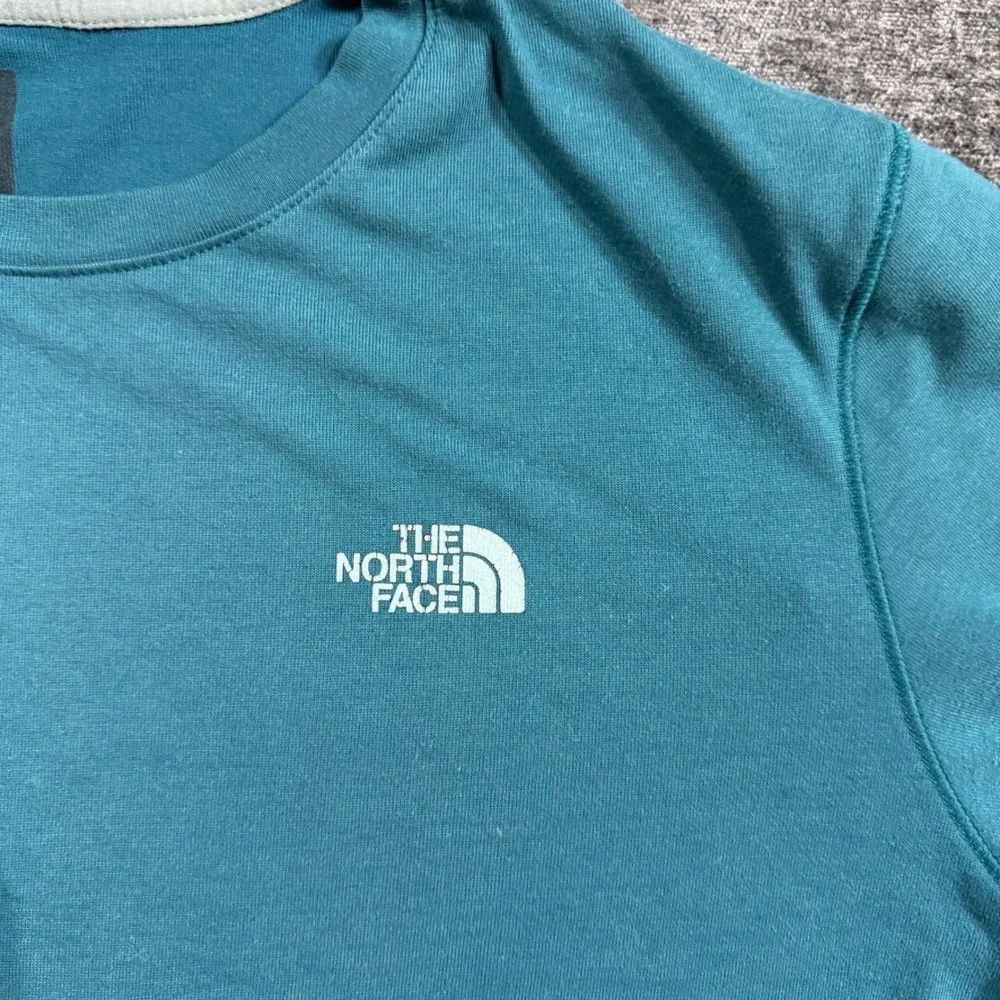 The North‎ Face FlashDry Teal Blue Performance T-Shirt Mens Medium Short Sleeve
